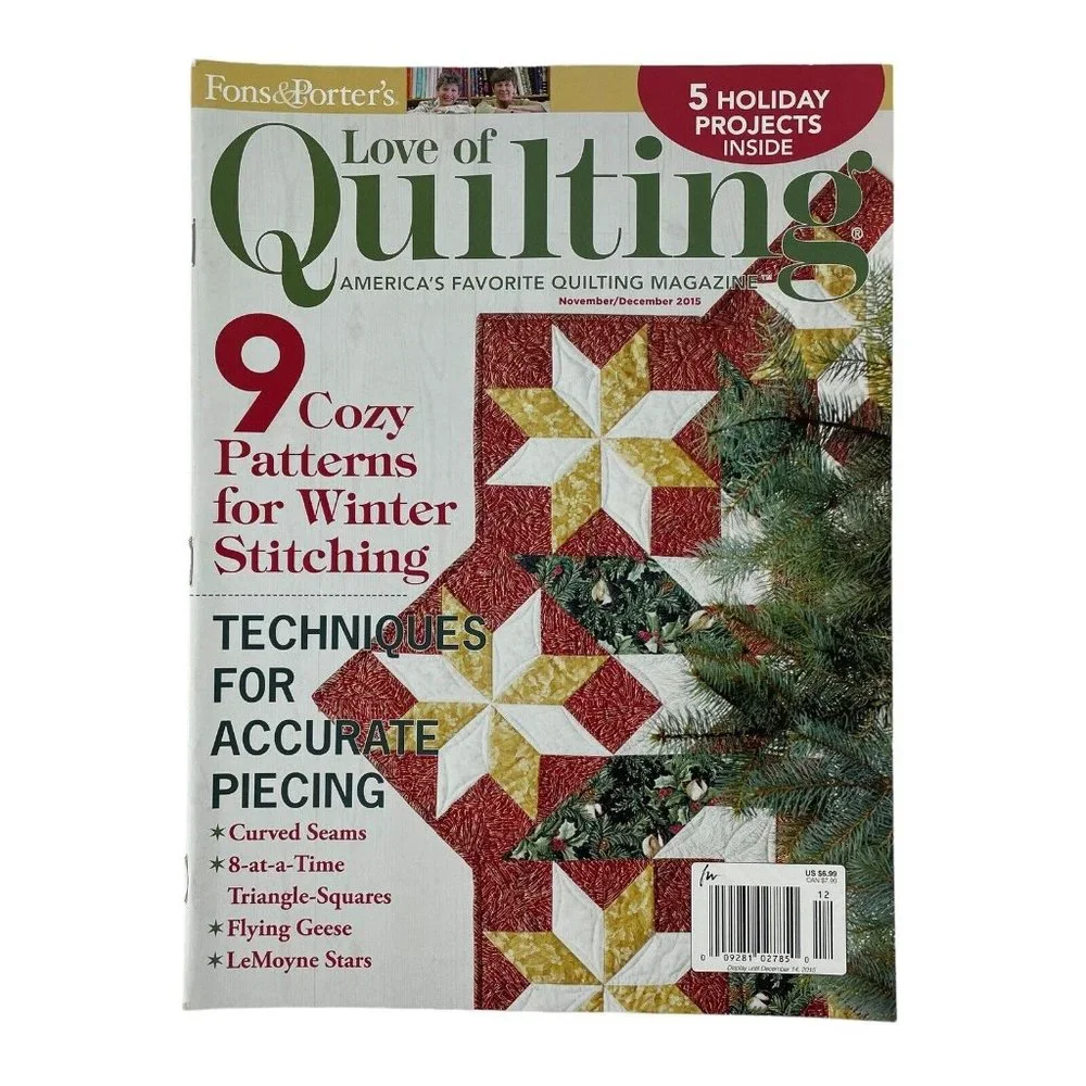 Fons & Porter Love of‎ Quilting Magazines 2014/2015 Lot of 5